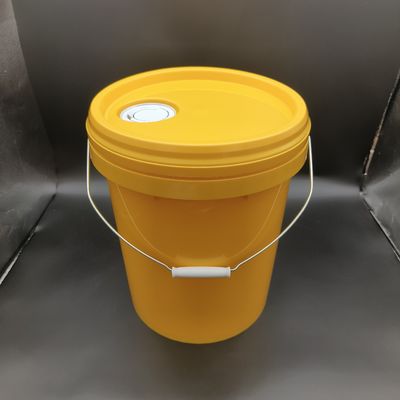 Cubo de lubricante industrial de 18 litros con boquilla amarilla y 20 litros de plástico