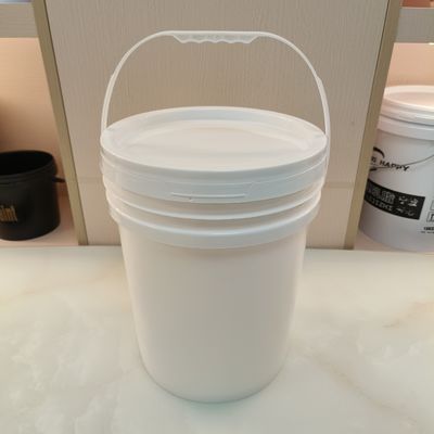 Alimentos de grado 5 galones de plástico baldes blancos con tapas apilables reciclables