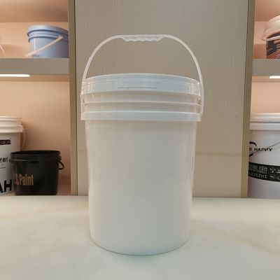 Cubo de plástico redondo de 20 litros reutilizable y apilable con tapa a prueba de fugas