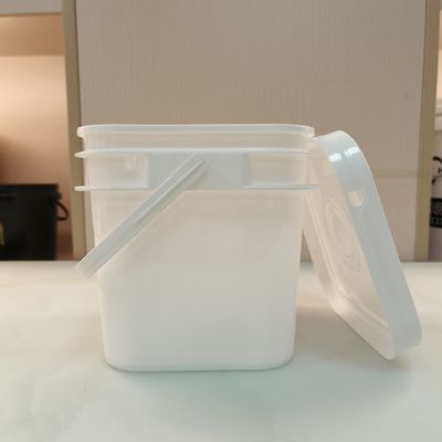 Cubo de plástico de polipropileno PP de 10 litros cuadrados con tapa no tóxica
