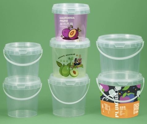 Baldes de almacenamiento de alimentos de plástico PP apilables con tapa y mango