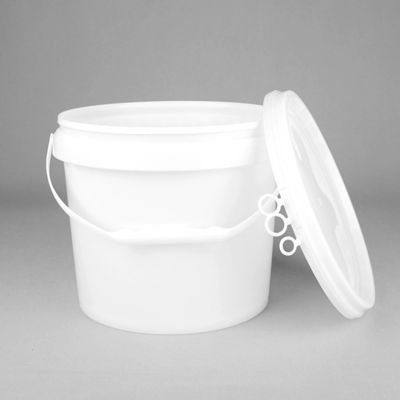 OEM ODM 1-25 litros de baldes de almacenamiento de alimentos blancos con tornillo en las tapas