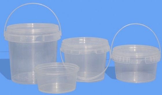 5l de plástico transparente cucharas con tapa decoración de transferencia térmica