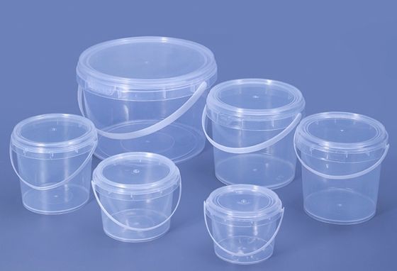 ISO9001 20 l de plástico transparente cubo con aplicación de transferencia térmica