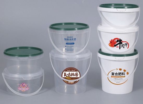 ISO9001 20 l de plástico transparente cubo con aplicación de transferencia térmica