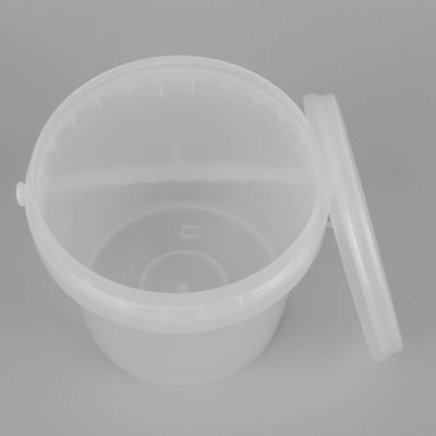 Superficie lisa 5 galones de plástico transparente cubo IML Decoración