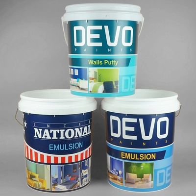 OEM ODM pintura de superficie lisa cubo de plástico con tapa resistente a los rayos UV