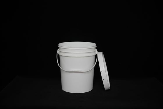 Logotipo redondo blanco personalizado de grado alimenticio depósito de alimentos cubo lavavajillas seguro / apilable